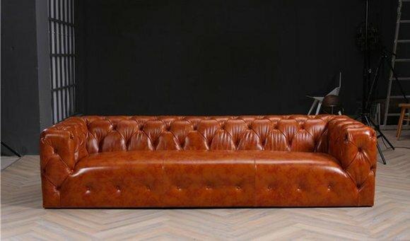 Chesterfield Sofa Couch Polster Stoff Leder Couchen Polster Garnitur 4 Sitzers