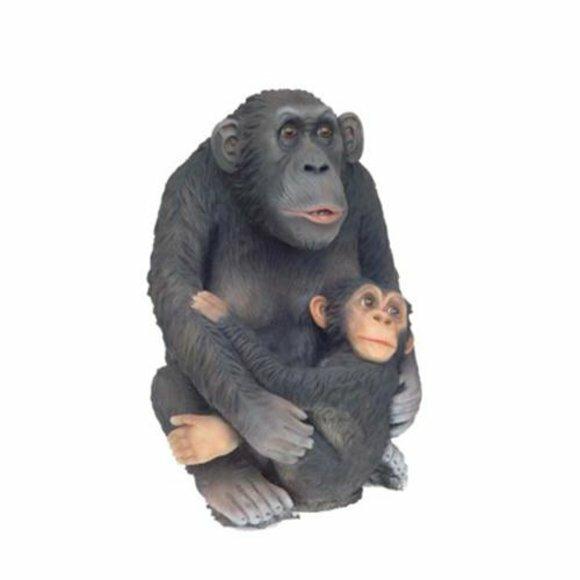 affe figur abstrakte figuren statuen moderne silber bemalt neu 75cm statue