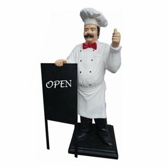 Advertising Sculpture Chef Menü Message Board Dekoration Statue