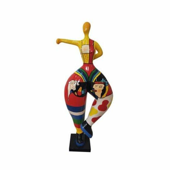ballerina figur abstrakte figuren statuen moderne statue bunt bemalt neu