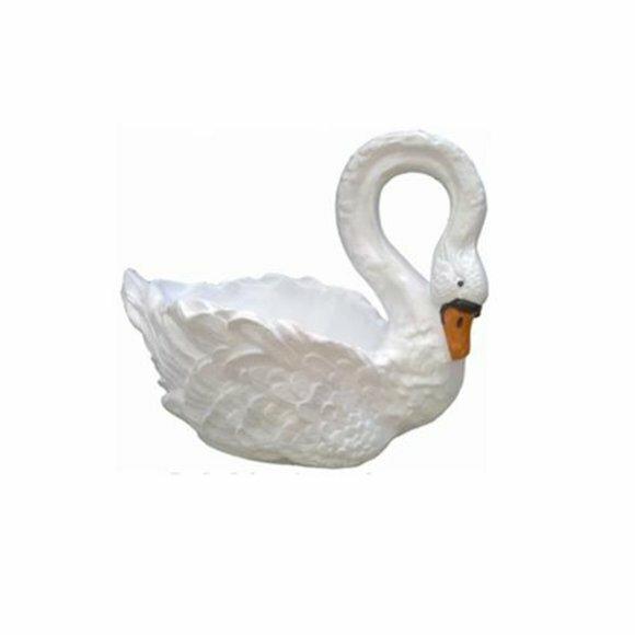 Schwan Dekorative Statue Garten Figuren Statuen 54cm Lebensgroß