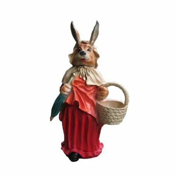 Wolf Rotkäppchen Figur Osterhasen Kleid Wolf Transe Garten Figur