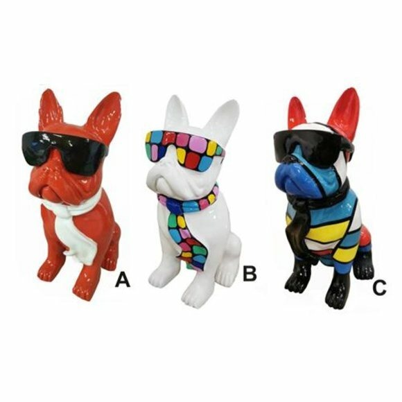 abstrakte hund dog figur figuren statuen moderne bunt bemalt neu 30cm