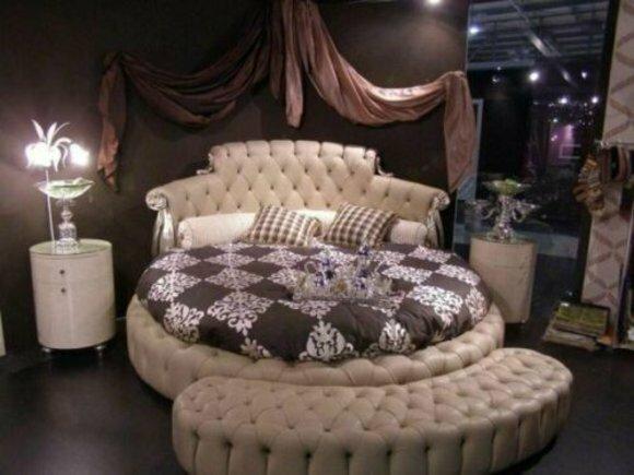 Rundes Bett Rund Design Betten Leder Doppel Hotel Luxus Gestell Schlaf