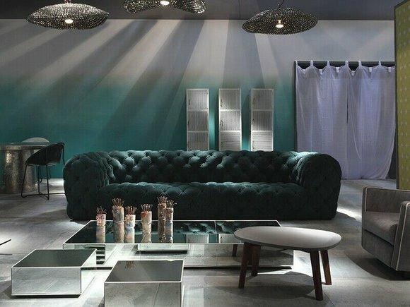 Luxus Chesterfield Samt Verlour Stoff Couchen Polster Sofa Sitz Modern