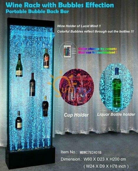 Wasser Wand Säule Water Wall Regal Bar Regal Schrank Möbel LED