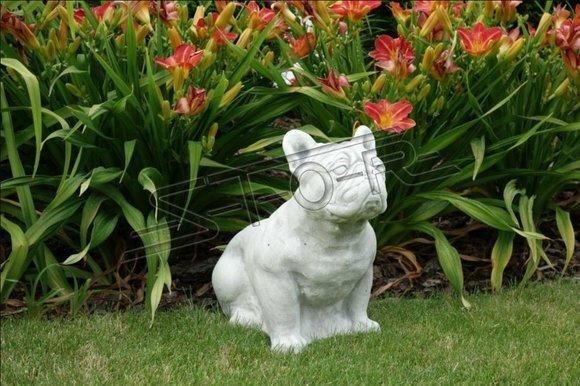 Garten Dekoration Hund Terrasse Weiß Stein Figur Figuren Dekorative Statue