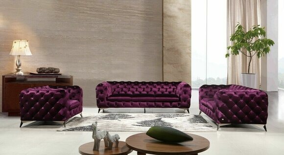 Chesterfield Italienische Sofa 2x Einsitzer Couch Set Polster Set Neu 1+1 Sitz