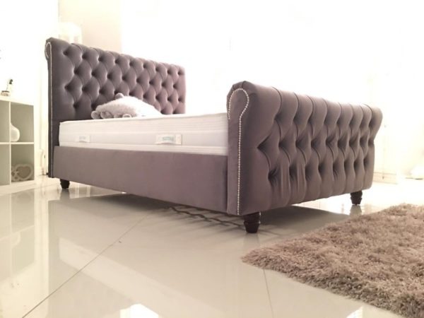 Chesterfield Bett Design Schlafzimmer Englisches Betten 200x200cm Textil