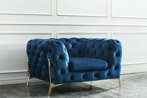 Italienische Sofa 2x Einsitzer Couch Set Chesterfield 1+1 Sitz Polster Sessel