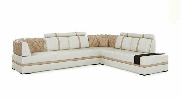 Ecksofa Sofa Couch Polster Wohnlandschaft Leder Deko Eck Sofas Garnitur