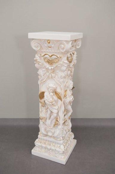 Design Säule mit Amorette 100 cm Figuren Säulen Sockel Blumen