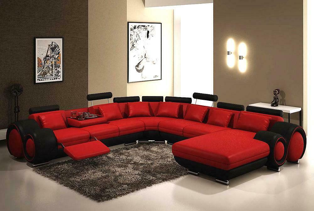 Ledersofa Couch Polster Sitz Garnitur Couchen Wohnlandschaft BIG XXL
