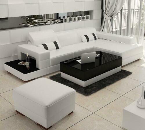 Ledersofa L form Couch Wohnlandschaft Ecksofa Eck Garnitur Design