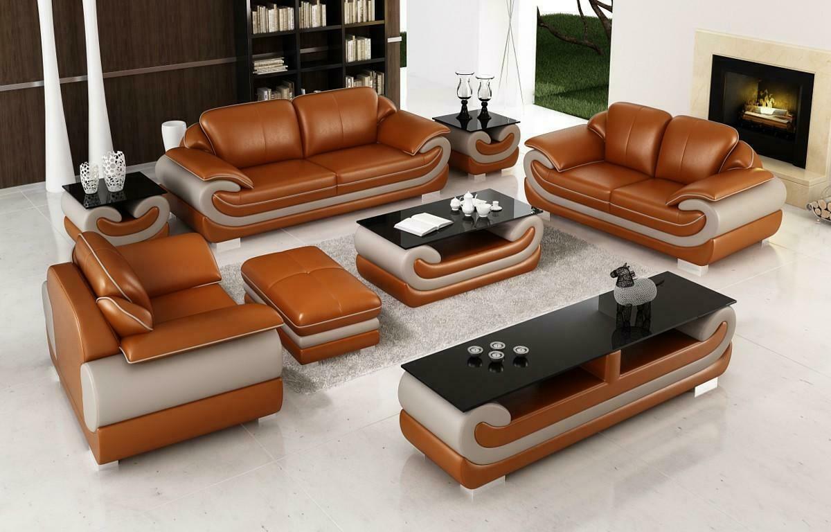 Sofagarnitur 3+2+1 Sitzer + Hocker Set Garnitur Polstersofa Couch