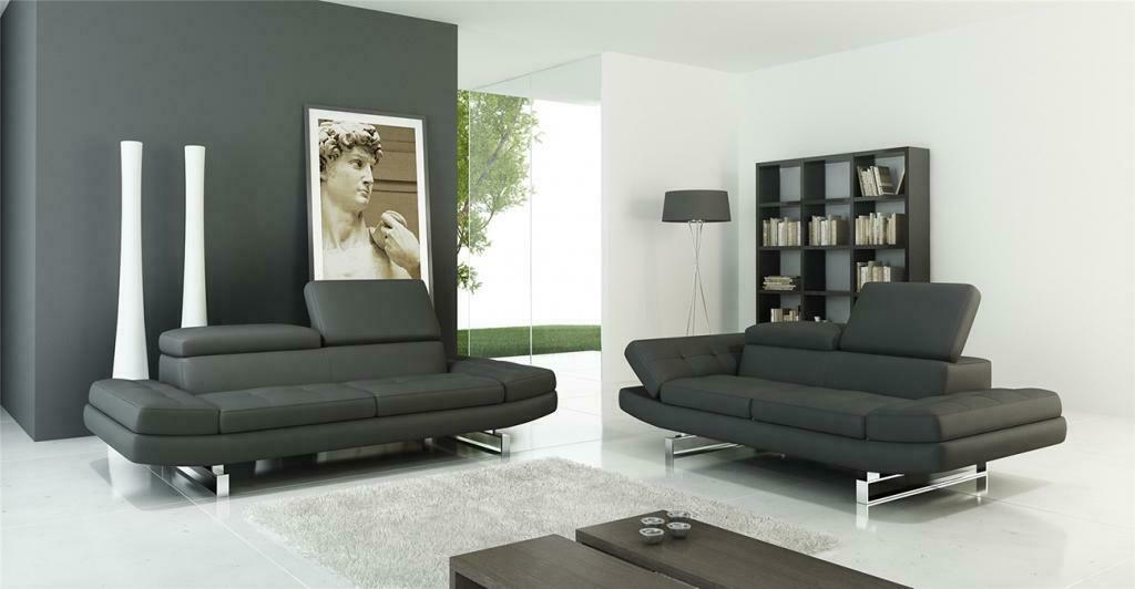 Ledersofa Couch Wohnlandschaft 3+2+1 Sitzer Garnitur Design Modern Sofa