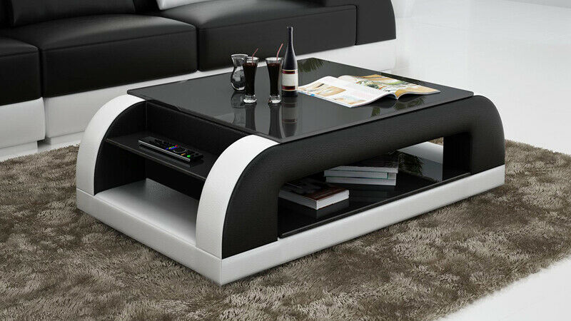 Kindersicher Glastisch Couchtisch Tisch Sofa Designer Gepolstert