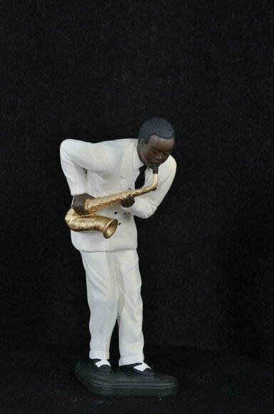 Figur Musik Design Schwarzer Mann Dunkelhäutiger Statue Skulptur