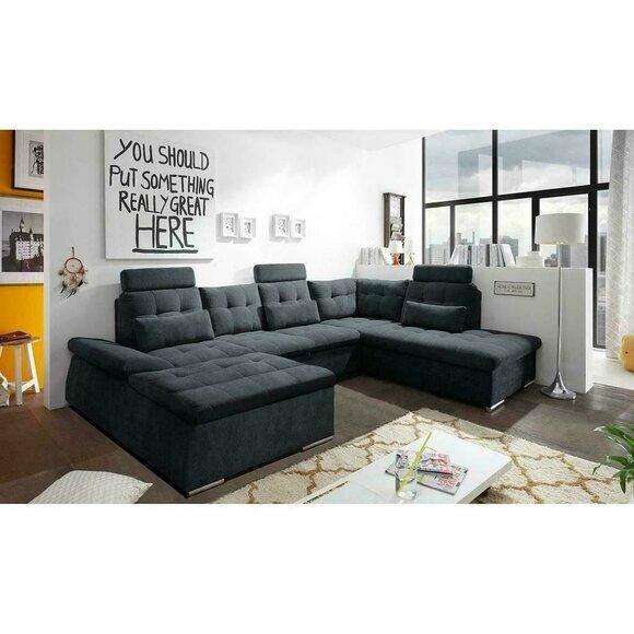 Ecksofa UForm Sofa Wohnlandschaft Garnitur Polster Bettfunktion Schlafsofa