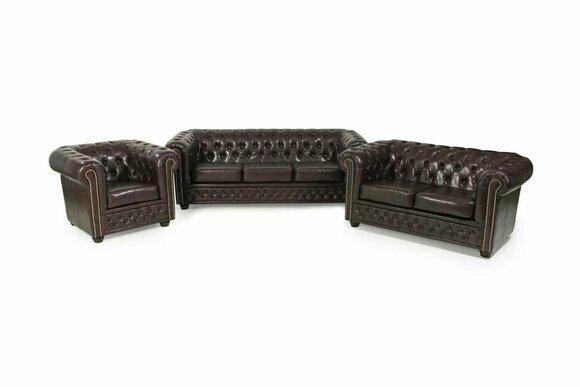 Ledersofa Sofagarnitur 3+2+1 Sitzer Set Garnitur Polstersofa Couch