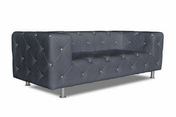 Dreisitzer Couch Polster Design Sofa 3er Sitz Sofas Zimmer Chesterfield Grau Neu