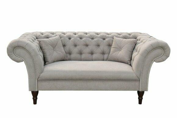 Neu 2 Sitzer Chesterfield Polster Couch Stoff Couchen Sofa Sitz Garnitur