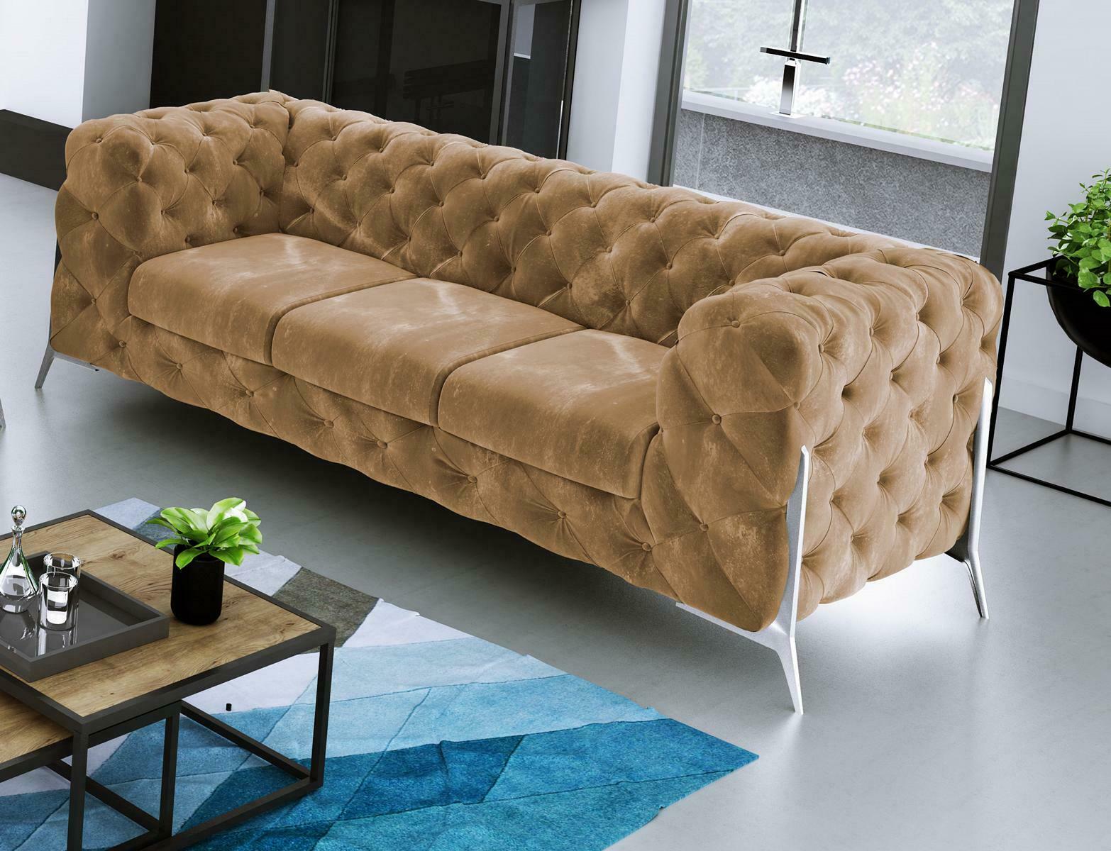 Chesterfield Dreisitzer Bequeme Designer Wohnzimmer 3 Sitzer Couch