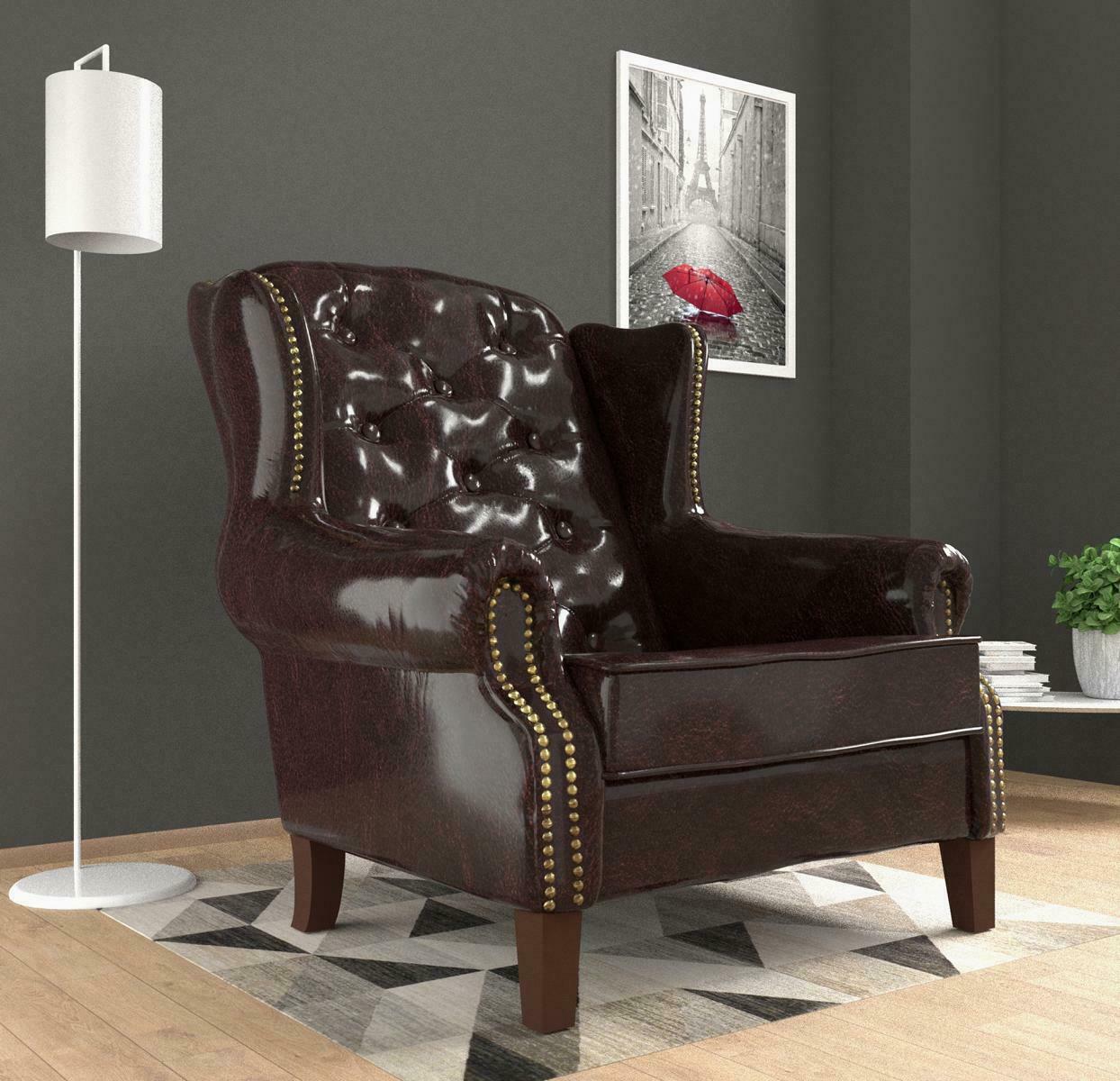 Design Sessel Leder Luxus Fernseh Relax Couch 1 Sitzer Sofa Lounge Club