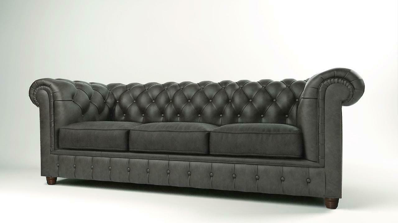 Dreisitzer Chesterfield 3 Sitzer Sofa Polster Couch Sitz Garnitur 3er Couchen