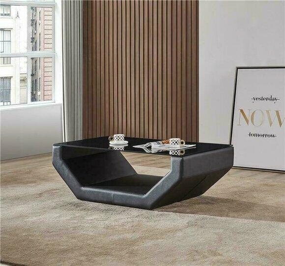 Edler Luxus Couchtische Glas Design Couch Tisch Sofa Beistell Leder Tische