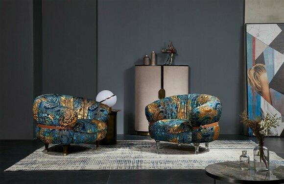Design Sessel Couch Sofa Relax Stoff Lounge Luxus Fernseh Club Polster