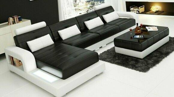 Möbel Ecksofa Leder Sofa Couch Polster Eck Sitz Wohnlandschaft Garnitur
