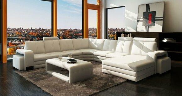große wohnlandschaft sofa polster eckgarnitur + hocker couch tisch komplett set