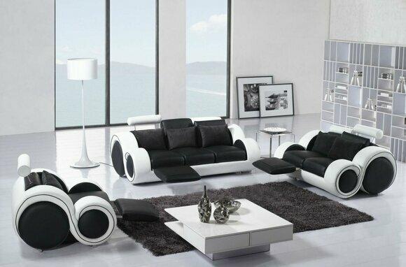 Sofagarnitur 3+2+1 Relax Funktion Sitzer Sofa Couch Garnituren Leder Sofas