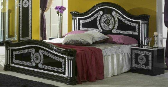 Bett 2x Nachttische 3tlg. Italienische Möbel Schlafzimmer Betten Holz Neu
