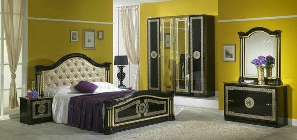 Schlafzimmer Set Stil Modern Bett Nachttisch Kommode Bett Möbel 6tlg.