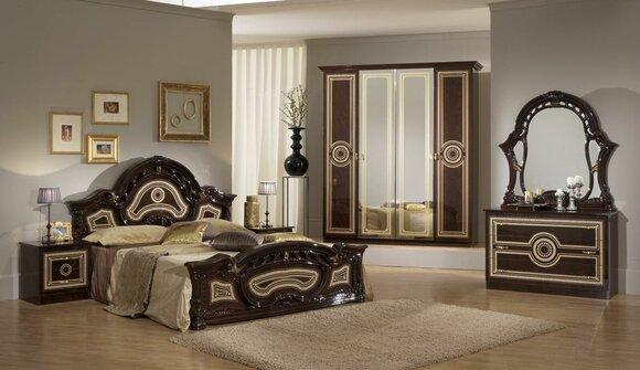 Design Schlafzimmer 6 tlg. Schlafzimmer Komplett Set Deko Bett Nachttisch