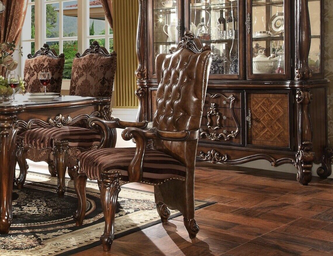 Stuhl Thron Sessel Holz Set Esszimmer Designer Antik Stil Barock Rokoko