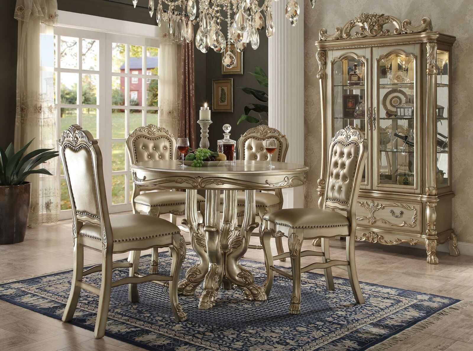 Runder Esszimmer Tisch Rund Tische Holz Deko Runde Klassische Barock Stil