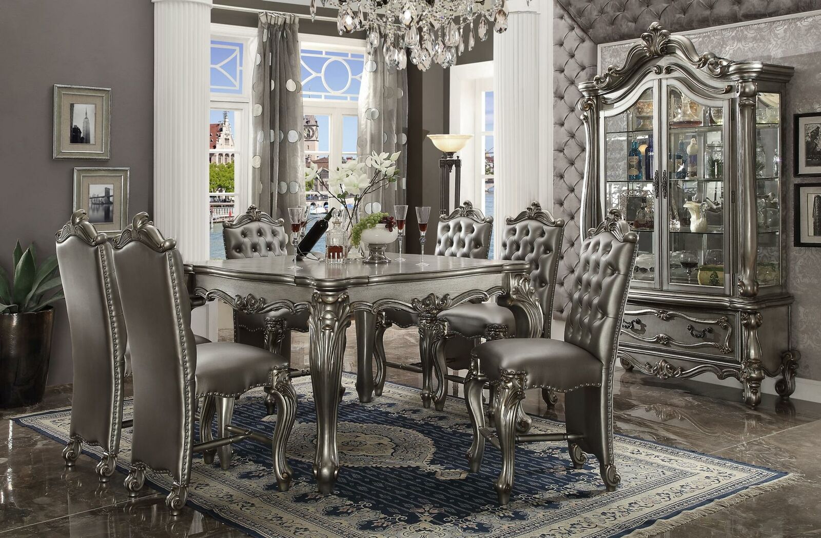 Barock Antik Stil Esstisch Tisch Echtes Klassische Holz Designer Tische