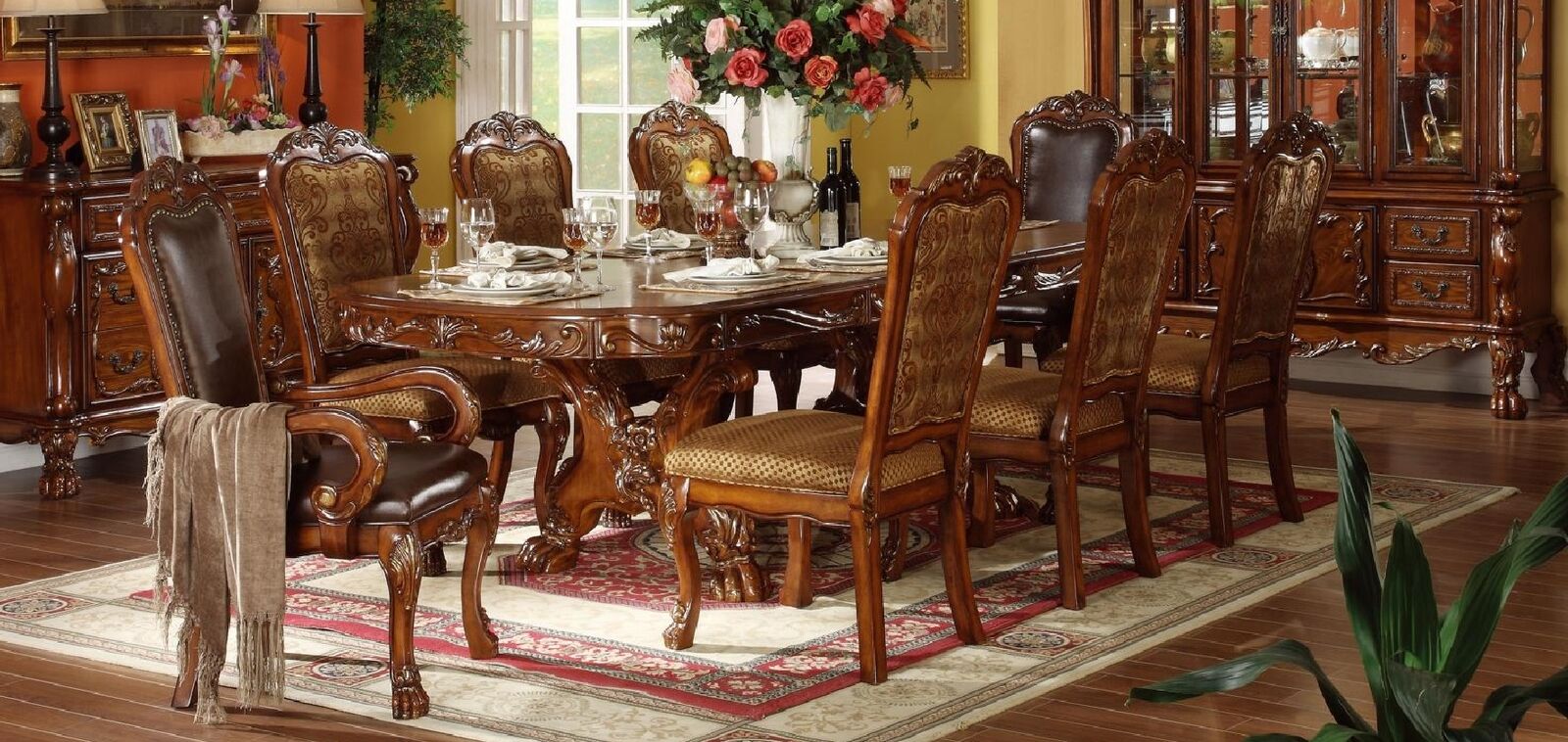 Königlicher Esstisch Tisch Tische Holztisch Klassischer Deko Rokoko Barock