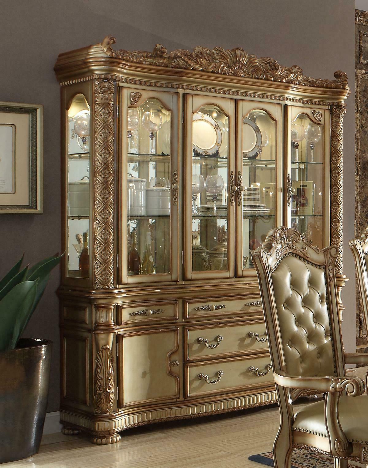 Luxus Schaufenster Vitrine Vitrinen Schrank Glas Antik Stil Barock Rokoko