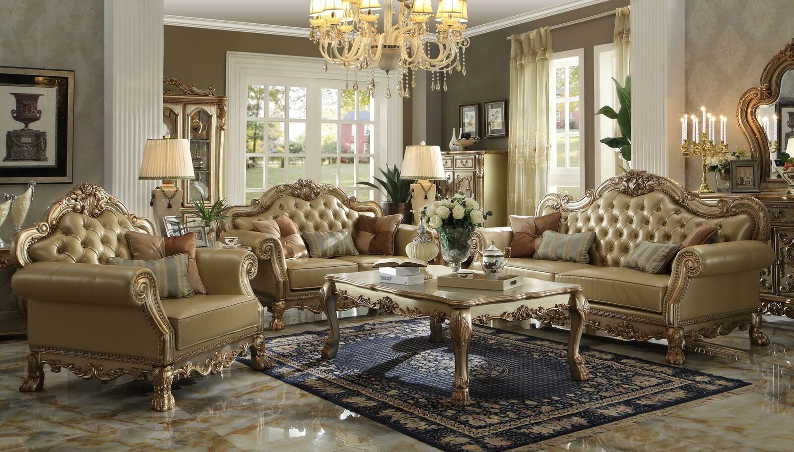 Sofagarnitur 3+2+1 Sitzer Sofa Couch Polster Garnitur Couchen Chesterfield