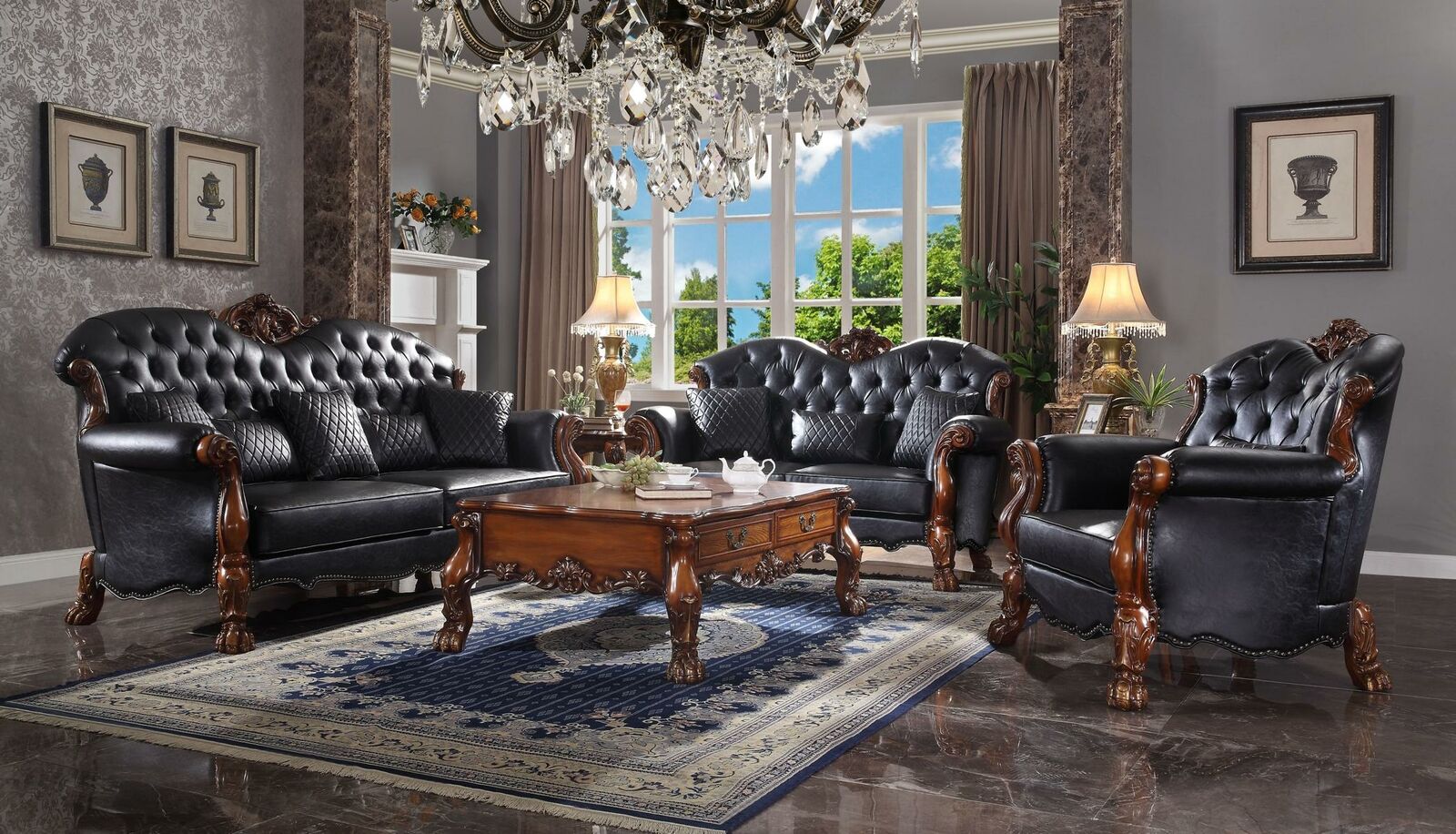 Designer Sofagarnitur 3+2+1 Sitzer Sofa Couch Leder Garnitur Polster Set