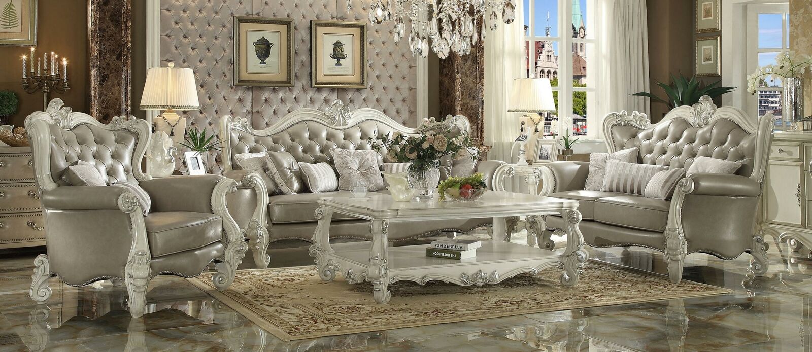 Sofagarnitur 3+2+1 Sitzer Klassischer Deko Wohnlandschaft Sofas Couchen