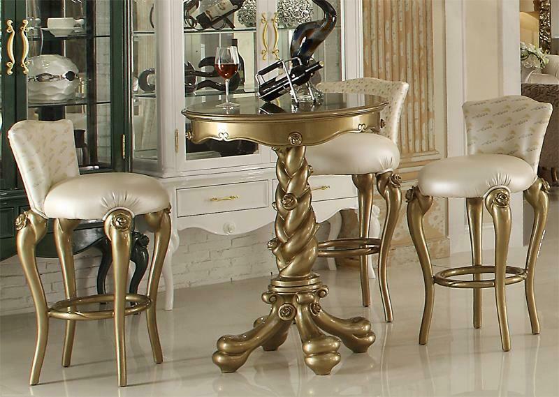 Barhocker Stuhl Sessel Bar Hausbar für Theke Tresen Barschrank Deko Barock