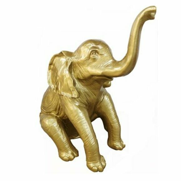 Luxus Designer Figur Goldene Statue Elefant 140cm Figuren Statuen