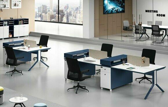 Tisch Büro Möbel Einrichtung Tische Callcenter Holz 4 Arbeitsplätze