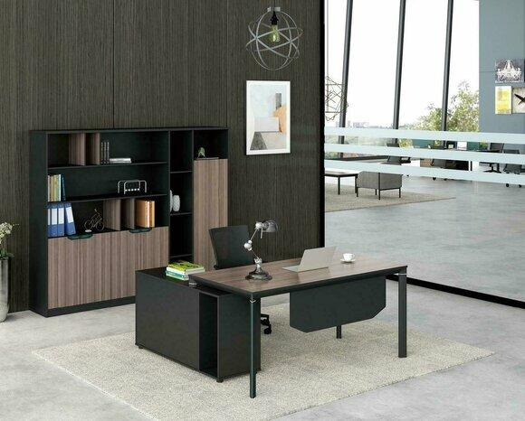 Home Office Schreibtisch mit Regal Büroeinrichtung Möbel Schreibtisch
