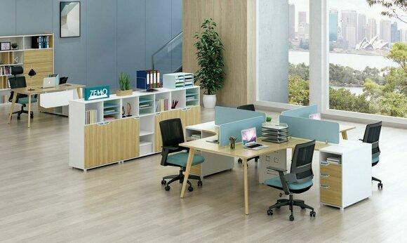Callcenter 4 Arbeitsplätze Schreibtisch Büro Möbel Einrichtung Ausstattung
